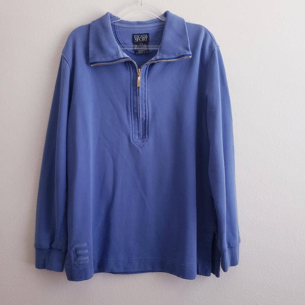 Escada Sport Quarter Zip Pullover V-Neck Sweater